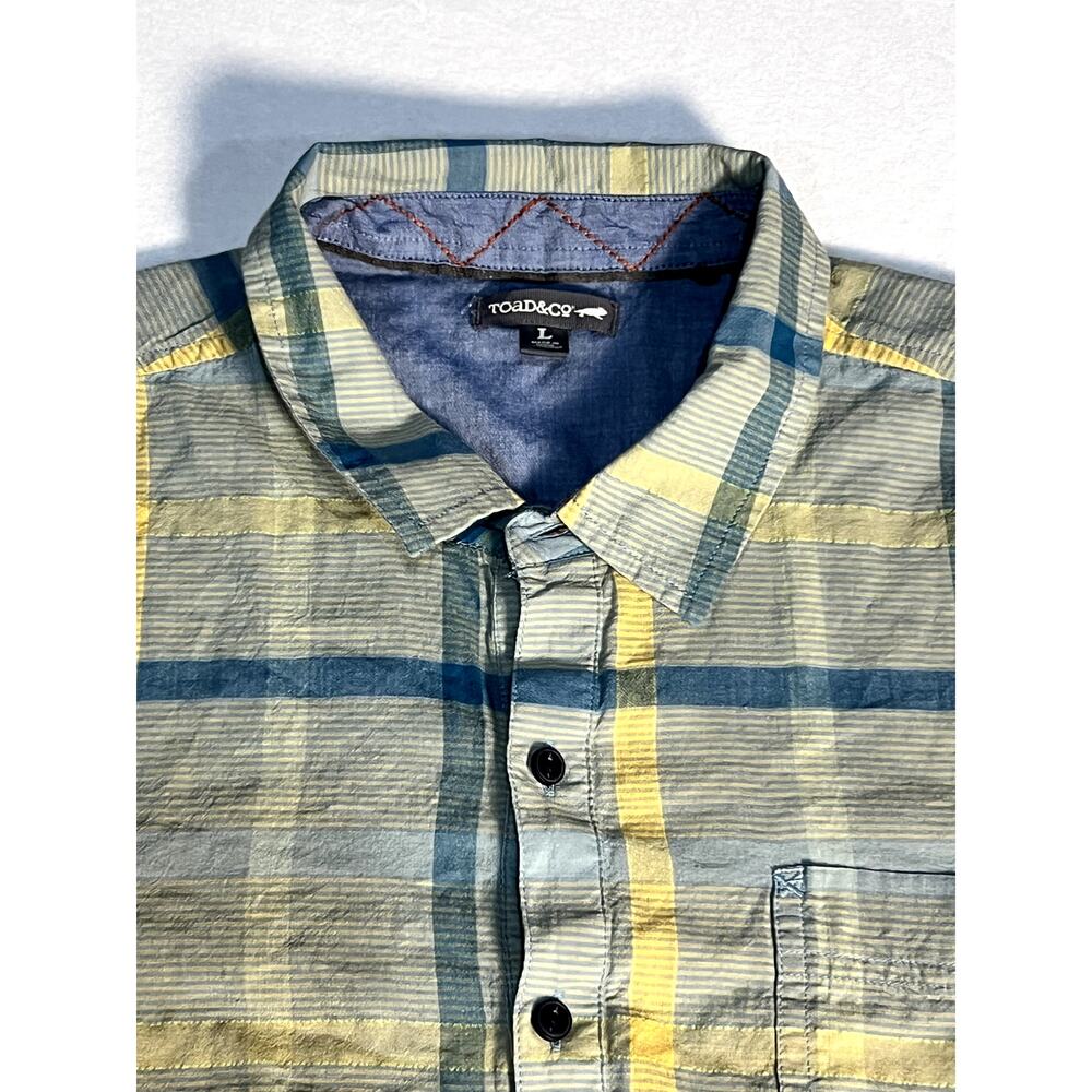 Toad & Co Men's Cuba Libre Popover Plaid Shirt Green SIze Large Hike